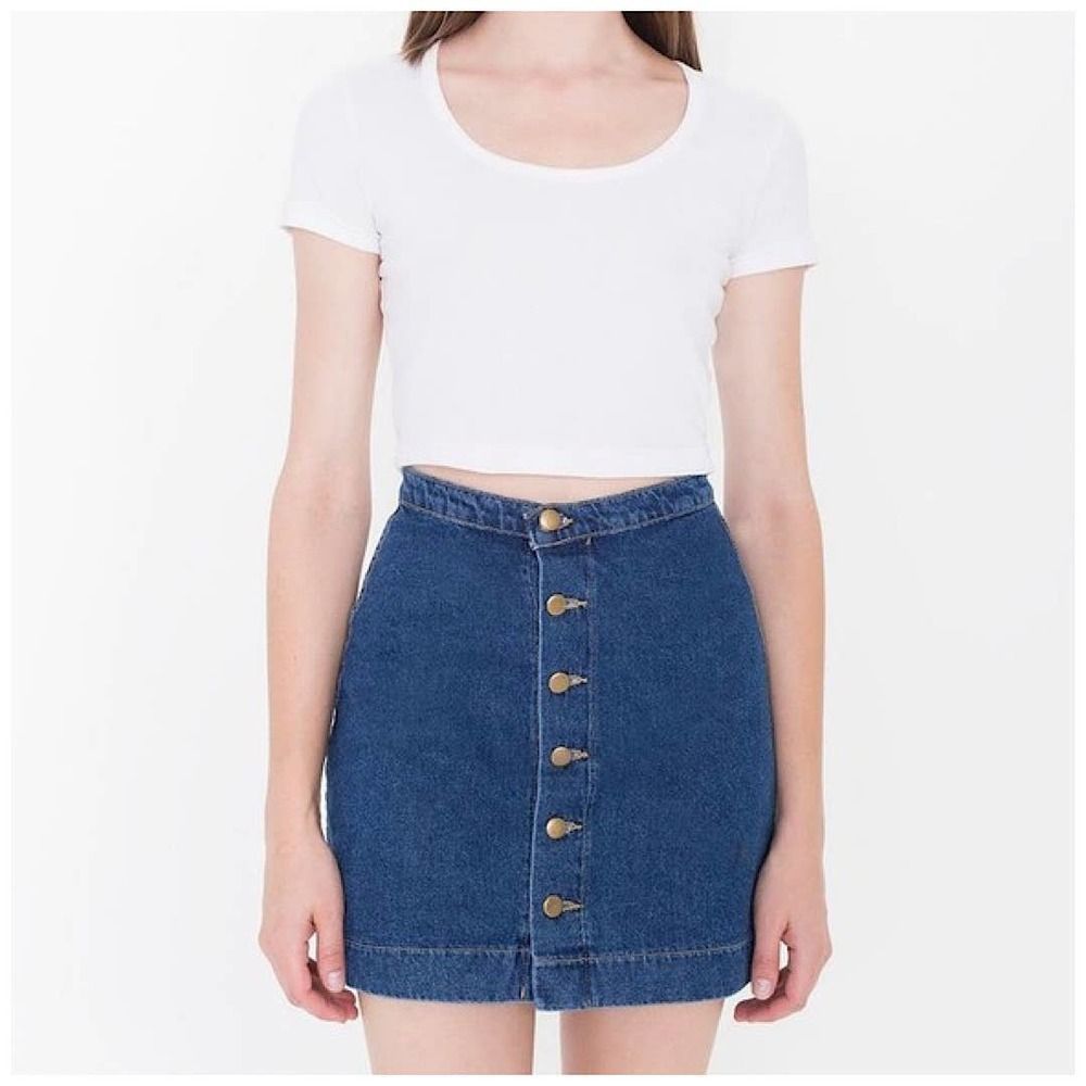 American Apparel Dark Denim Button Down Skirt